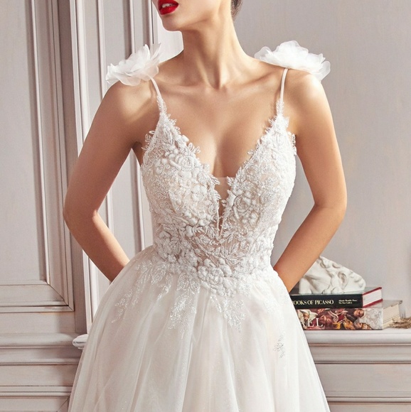 New formal wedding bridal evening dress